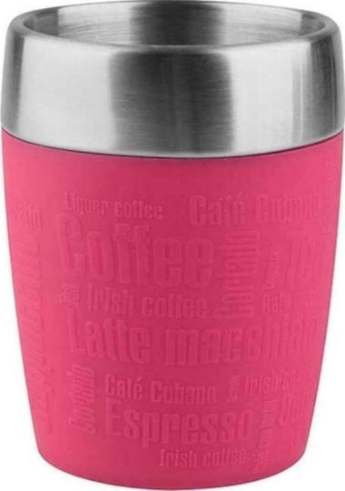 Tefal Glass Thermos Plastic 200ml Pink with Straw and Handle
