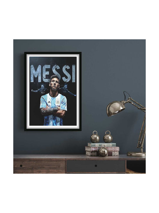 Poster Messi Sc001 21cm X 30cm Premium Black Wo...