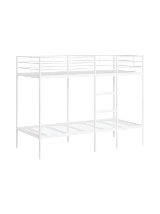 Kids Bed Bunk Single White for Mattress 90x190cm