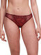 Damen Zeichenfolge mit Spitze Burgundisch