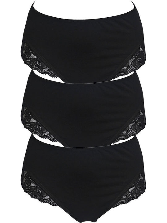 High Waist Women's Slip 3Pack Black