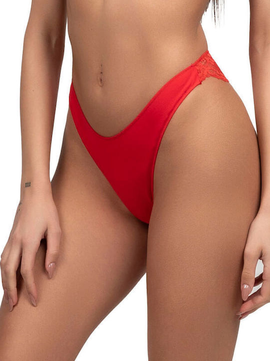 Γυναικεία Brazil 2Pack με Δαντέλα Κόκκινο
