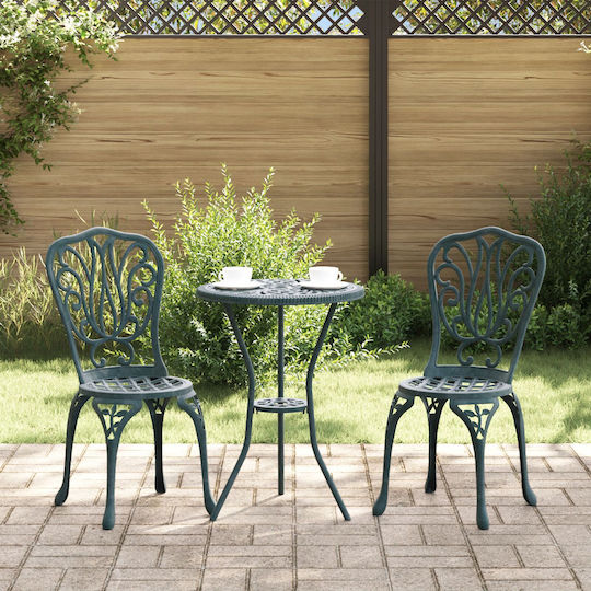 Dining Set for Small Outdoor Spaces 3 Pieces Green