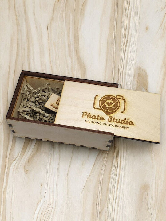 Wooden Box with Sliding Lid USB Stick Code 1889