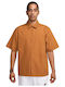 Club Short Sleeve Cotton Shirt in Regular Fit Orange