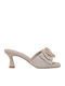Mules with High Heel in Beige Color