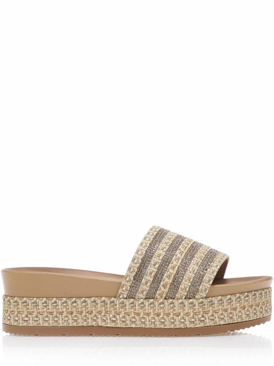 Damenplattformen Beige