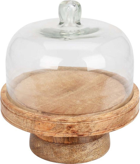 JK Home Decoration Τουρτιέρα Ξύλινη με Καπάκι 19x17εκ.