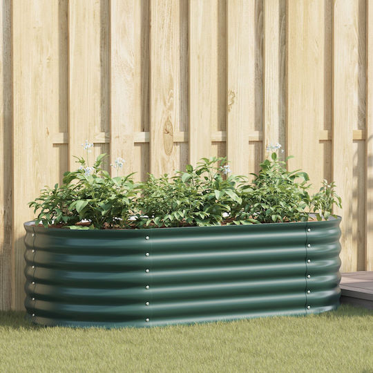 vidaXL Erhöhtes Topf Metallisch Green 160x80x44cm.
