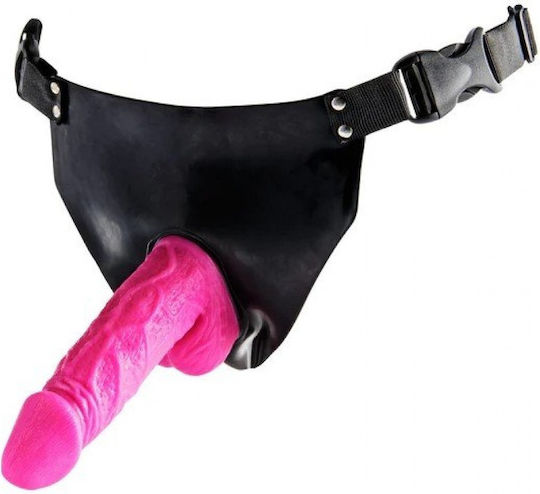 Rosa realistischer Dildo mit Harness & Vibration Toyjoy Powergirl Vibrations-Strap-On Rosa 15cm