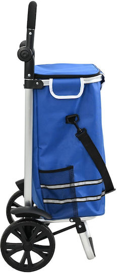 Stoff Einkaufswagen Klappbar Blau 21x21x100.5cm