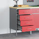 Laboratory Cabinet Red 50x55x85 cm Steel Red 4103461