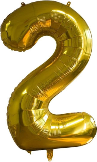 Balloon Foil Jumbo Number 2 Gold 80cm