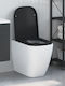vidaXL Plastic Toilet Seat Black 35cm