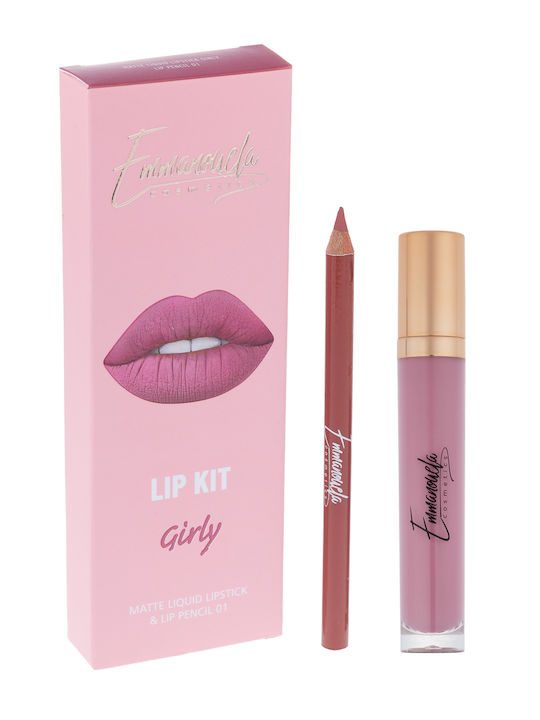 Emmanouela Cosmetics Σετ Μακιγιάζ για τα Χείλη Girly 2τμχ Emmanouela Cosmetics Σετ Μακιγιάζ για τα Χείλη Girly 2τμχ