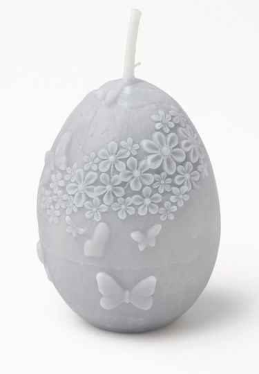 Beboulino Easter Candle Egg 5x7cm Various Designs or Colours Grey