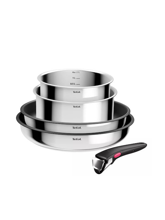 Tefal Ingenio Set de vase de gătit din oțel inoxidabil Argint 5buc