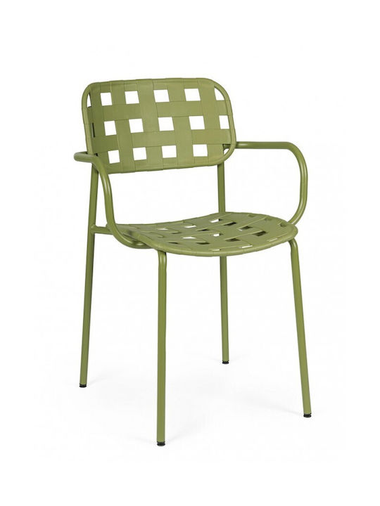 Scaun de exterior Metalic Clover Verde 4buc 52x...
