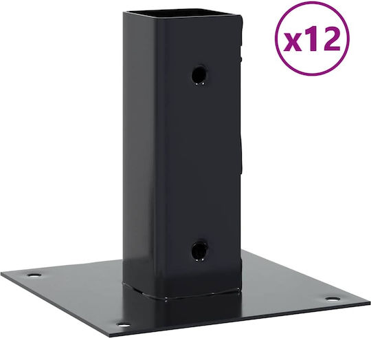 vidaXL Metallic Furniture Legs 12 Pieces Suitable for Table / Coffee Table 5.1x5.1cm Charcoal