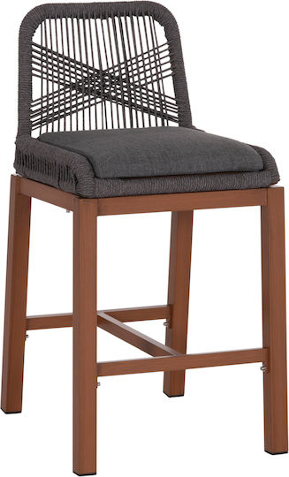 Табуретка Бар За външна употреба Howard с възглавница Brown, Dark Grey 1бр 47.5x55x94.5см