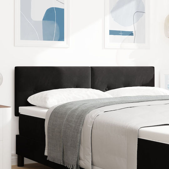 vidaXL Stoff-Kopfstütze für Betten Schwarz Samt 80x40cm