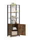 Rustic Brown & Ink Black Bookcase 40x24x159.5cm