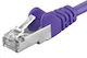 PremiumCord S/FTP Kat.6a Gigabit Netzwerkkabel Ethernet 0.25m Lila