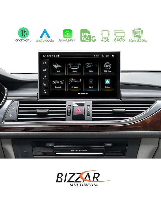 Bizzar Car Audio System for Audi A6 2016-2018 (Bluetooth/USB/AUX/WiFi/GPS/Apple-Carplay/Android-Auto/CD) with Touch Screen 4"