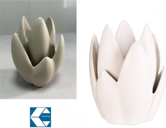 Dekorative Keramik-Wasserlilie Beige 11x15cm Galifas 7991785 Galifas