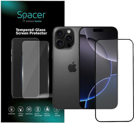 Spacer 3D 0.3mm Adeziv complet Tempered Glass Negru (iPhone 17 Pro Max / iPhone 16 Pro Max)