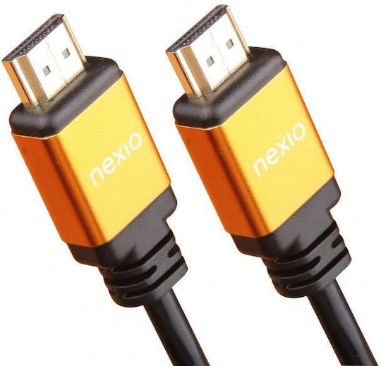 HDMI кабел V2.1 мъжко-мъжко 8k@60Hz 1080p ултра висока скорост Ethernet метален корпус позлатени конектори 3m Nexio Nx-vn-hd50-3m