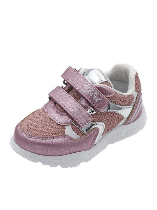 Fiona Pink Kids Sneakers with Scratch Pink
