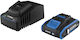Hyundai Bi20-2/c20-2 Set 2ah 20v Battery + Charger Black Blue