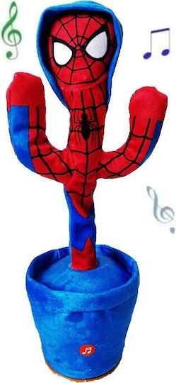 Plush Spiderman Cactus Spider Man Talking Rechargeable with Motion & Sound for 4+ Years 35 cm