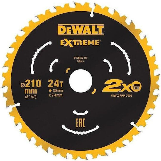 Dewalt Dt20432-qz Circular Saw Blade 210x30mm 24t