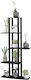 Hanah Home Ανθοστήλη Ξύλινη Μαύρη 60x20x140εκ.