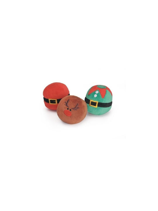 Χριστουγεννιατικο Παιχνιδι Σκυλου "christmas Ball 3types Squeaker" 3tem Ah9389
