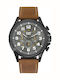 CAT Operator Men's Watch Chronograph Battery with Brown Leather Strap
