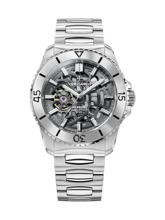 Venezianico Herrenuhr Automatisch mit Silber Metallarmband