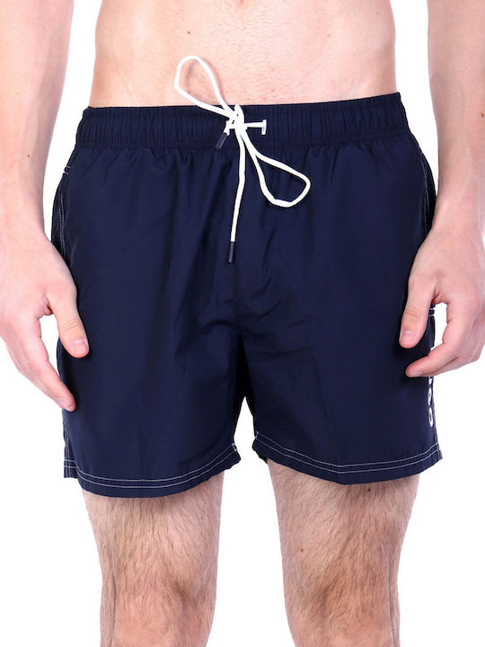 Max Men's Swimwear Shorts Dark Blue with Prints