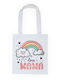 Canvas Bag White Long Handles 100% Cotton 140gsm I Love Mama Dp2359
