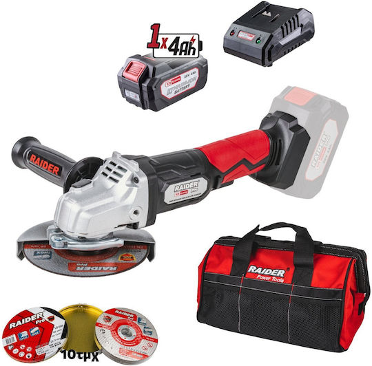 Raider R20 combo Winkelschleifer 125mm Batterie Bürstenlos 1x4Ah