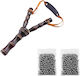 Set Praștie din Lemn 200 Bile Metalice Airsoft 6 Mm Praștie 19 Cm Maro