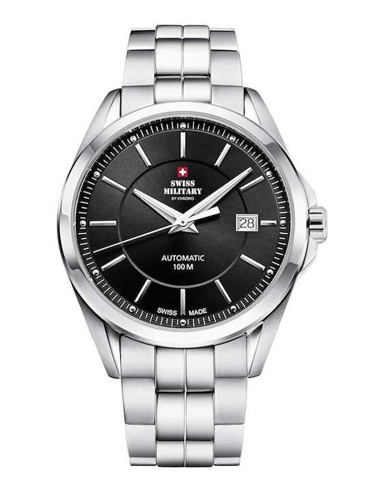 Swiss Military by Chrono Мъжки часовник 40мм Автоматичен с Сребърна Метална гривна