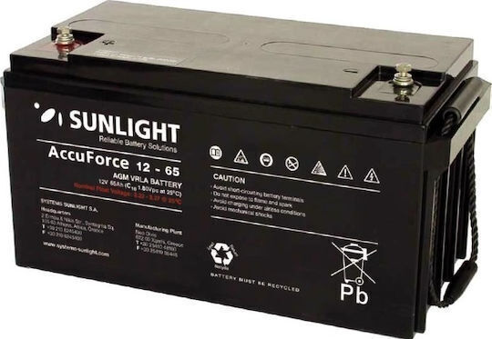 SunLight Vrla Μπαταρία UPS με Χωρητικότητα 65Ah και Τάση 12V 1τμχ