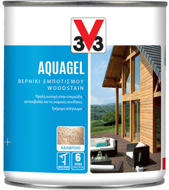 V33 Aquagel Βερνίκι Εμποτισμού Νερού Δρυς Σατινέ 750ml