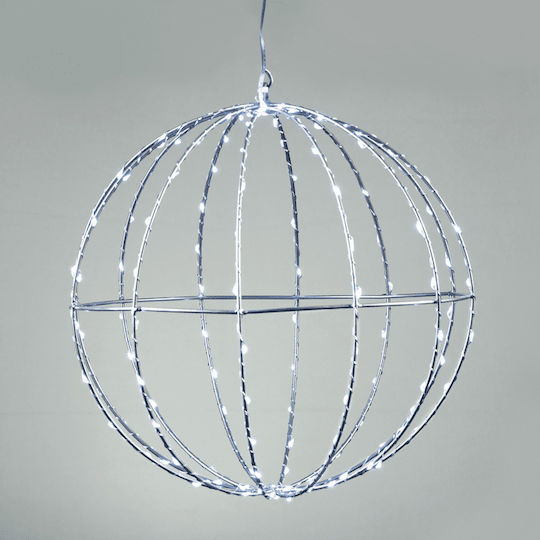 Aca "20cm Silver Ball" 96 Mini LED Lights CW Silver Copper Wire Adapter 4.5VDC IP44 3m Transparent Cable