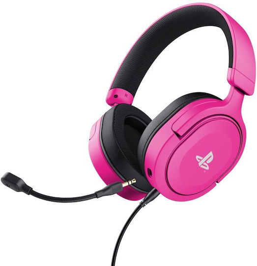 Trust GXT 498 Forta Over Ear Gaming Headset with 3.5 mm Pink Connectivity for PS5