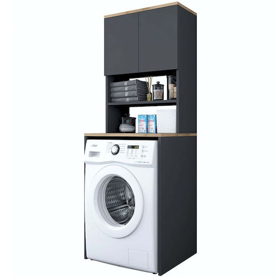 Hanah Home Ντουλάπι Μπάνιου Πλυντηρίου 65x60x183.6cm Γκρι
