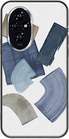 Blue Brown Paint Blocks Honor 200 5G Black TPU Black Silicone